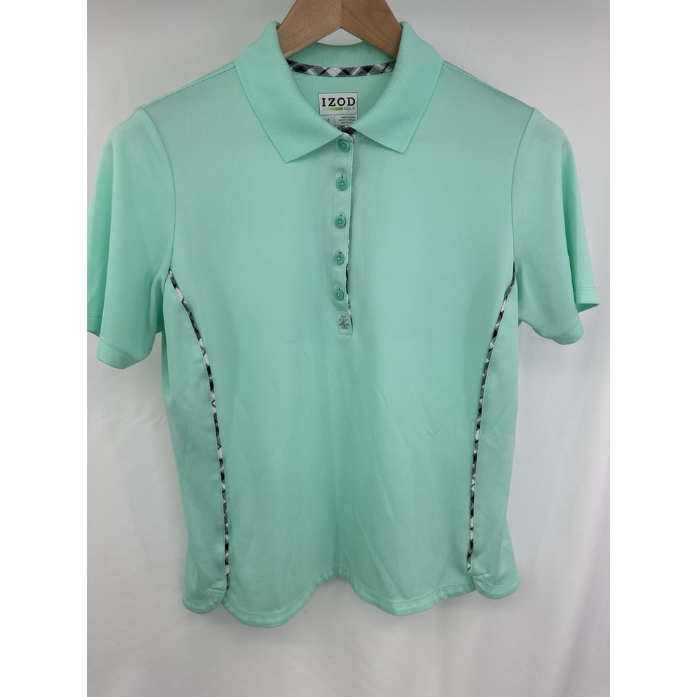 Izod‎ Golf Polo Short Sleeve Women's Mint Green Large Shirt